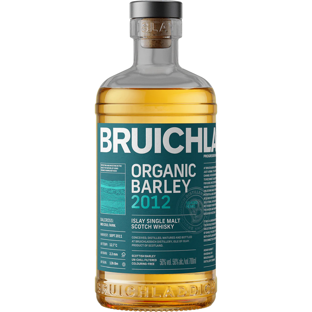 Biologische Schotse single malt whisky Bruichladdich Organic Barley uit Islay