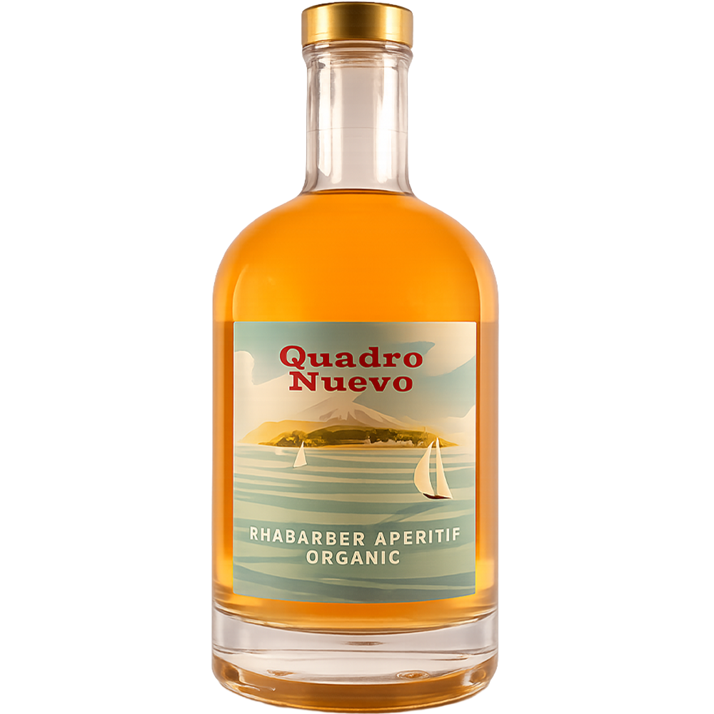 Dwersteg Rabarberlikeur Quadro Nuevo biologische rabarberlikeur fles