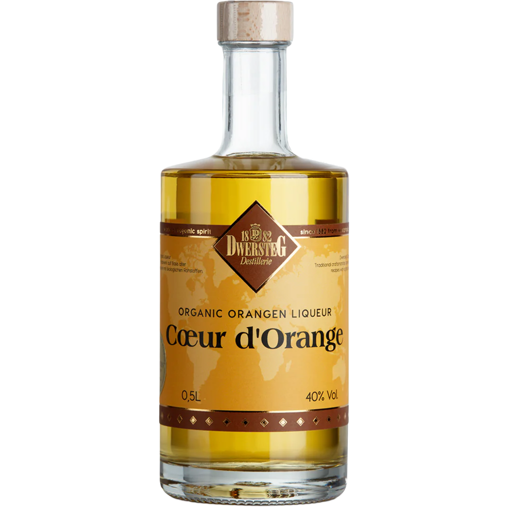 Dwersteg Biologische Sinaasappellikeur fles met etiket