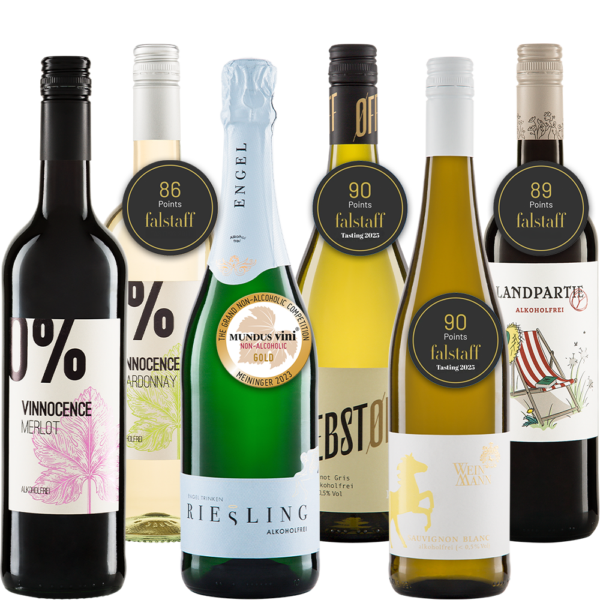Wijnpakket Biologische Alcoholvrije Wijn 6 flessen 0 procent biologisch rood wit mousserend