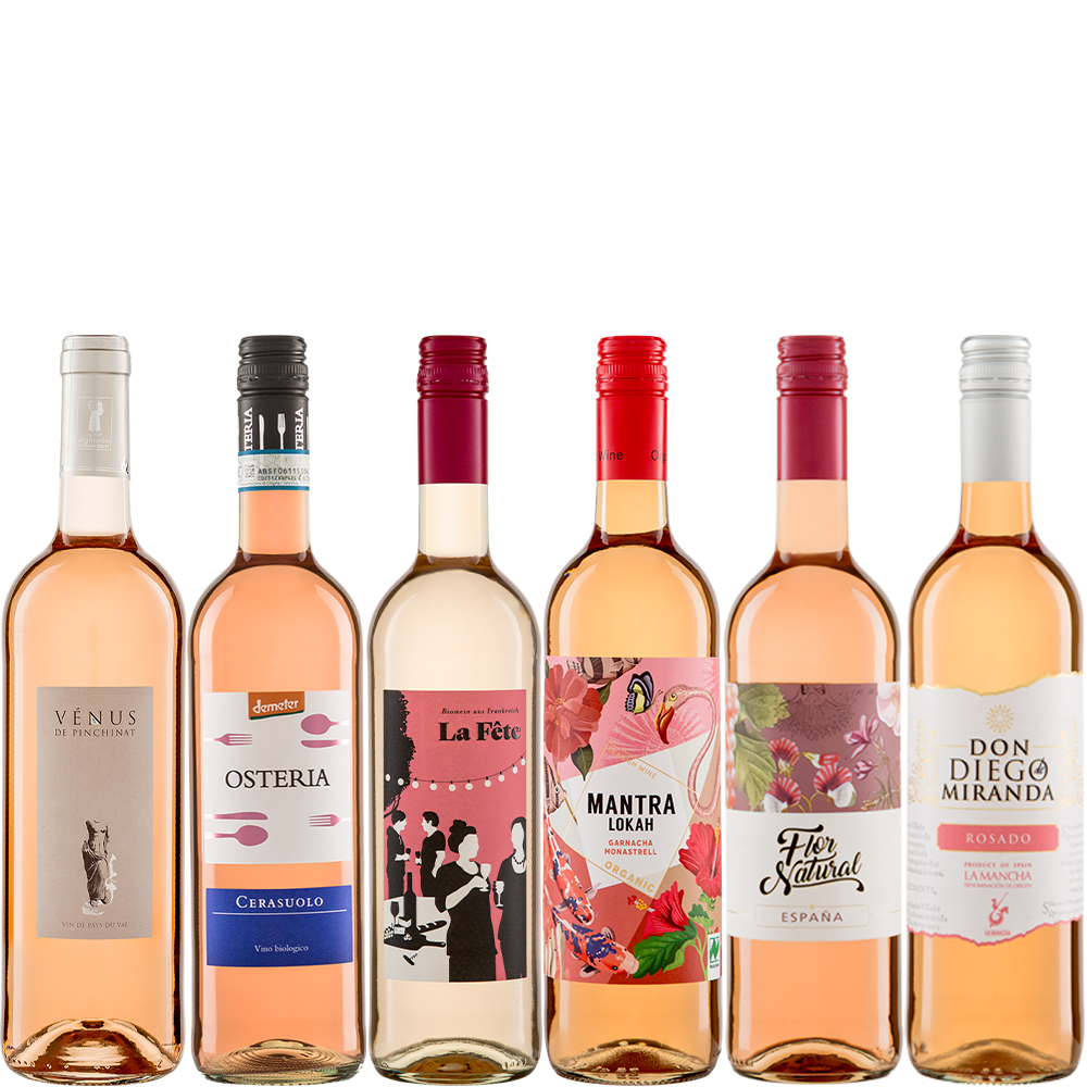 Wijnpakket Biologische Rosé met 6 flessen frisse, fruitige roséwijn