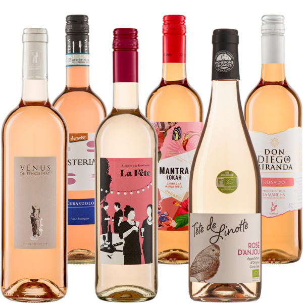 Wijnpakket Biologische Rosé 6 flessen biologische rosé wijn proefpakket met frisse fruitige rosé uit Frankrijk Italië en Spanje