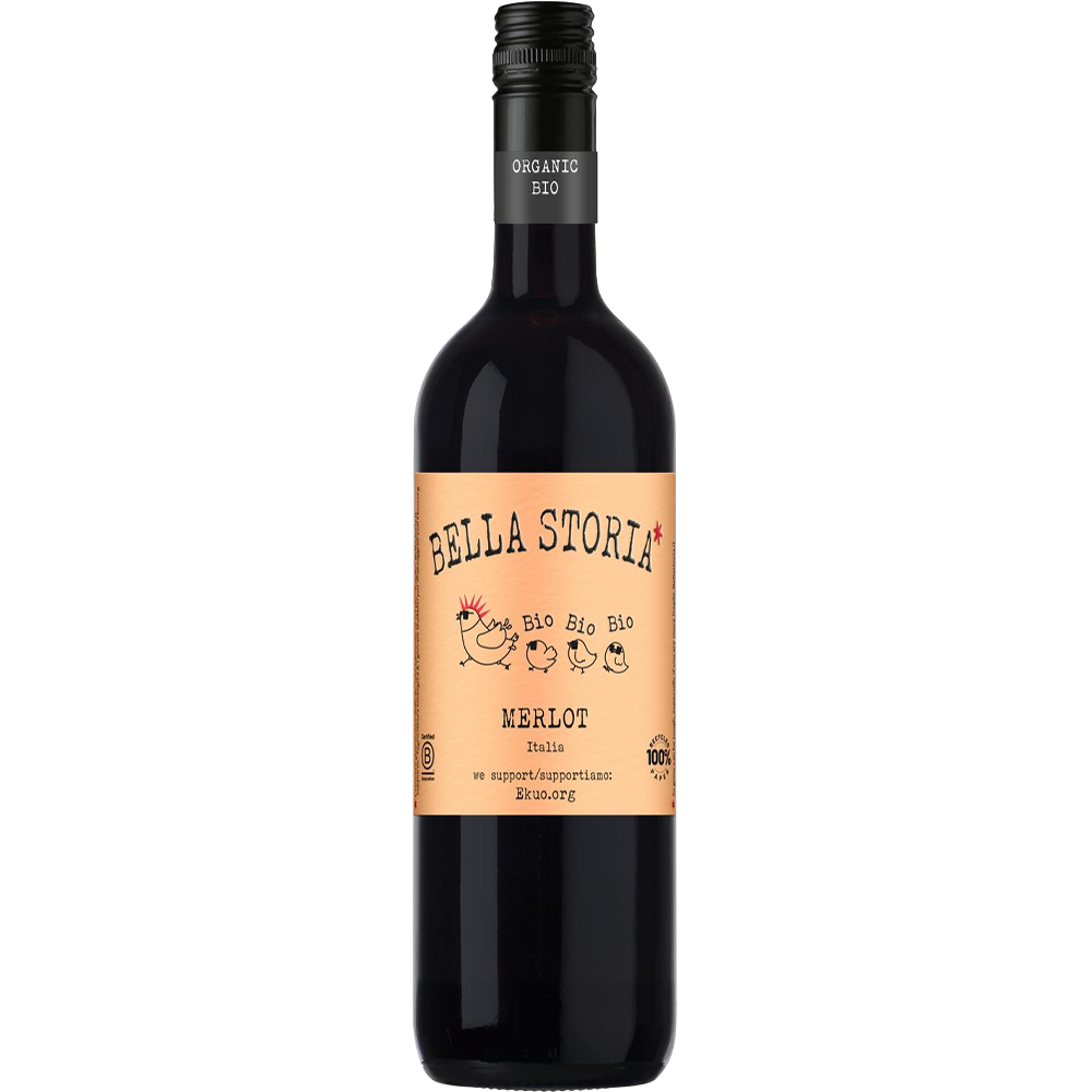 Biologische Merlot wijn uit Italië regio Veneto van Bella Storia