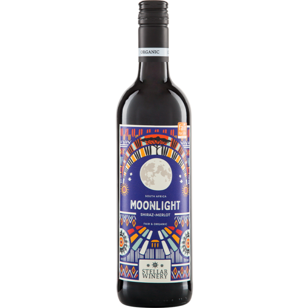 Stellar Organics Moonlight Shiraz Merlot biologische fair trade wijn uit Zuid Afrika Western Cape
