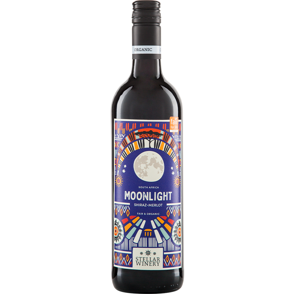 Stellar Organics Moonlight Shiraz Merlot biologische fair trade wijn uit Zuid Afrika Western Cape