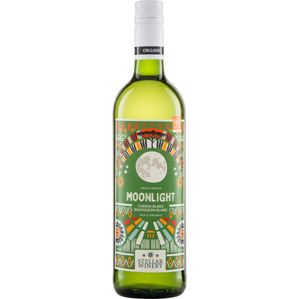 Stellar Organics Moonlight Chenin Blanc Sauvignon Blanc biologische fairtrade vegan witte wijn uit Zuid Afrika
