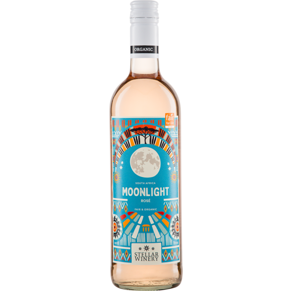 Stellar Organics Moonlight Rosé biologische fair trade rosé Zuid-Afrika Pinotage Chenin Blanc 75cl