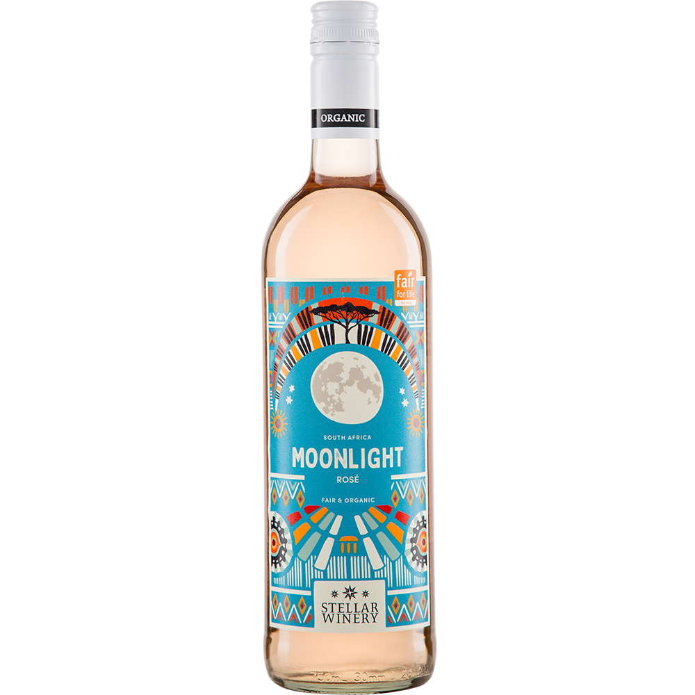 Stellar Organics Moonlight Rosé biologische fair trade rosé Zuid-Afrika Pinotage Chenin Blanc 75cl