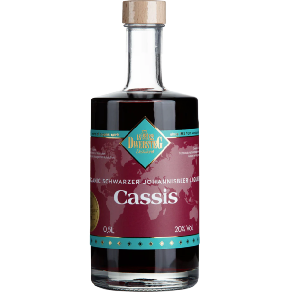 Dwersteg Cassis Blackcurrant Likeur biologische cassis likeur met gouden Amphore prijs 2024