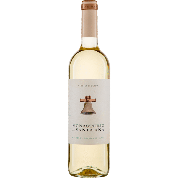 Fles Monasterio de Santa Ana Blanco 2023 – Biologische witte wijn met Macabeo en citrus