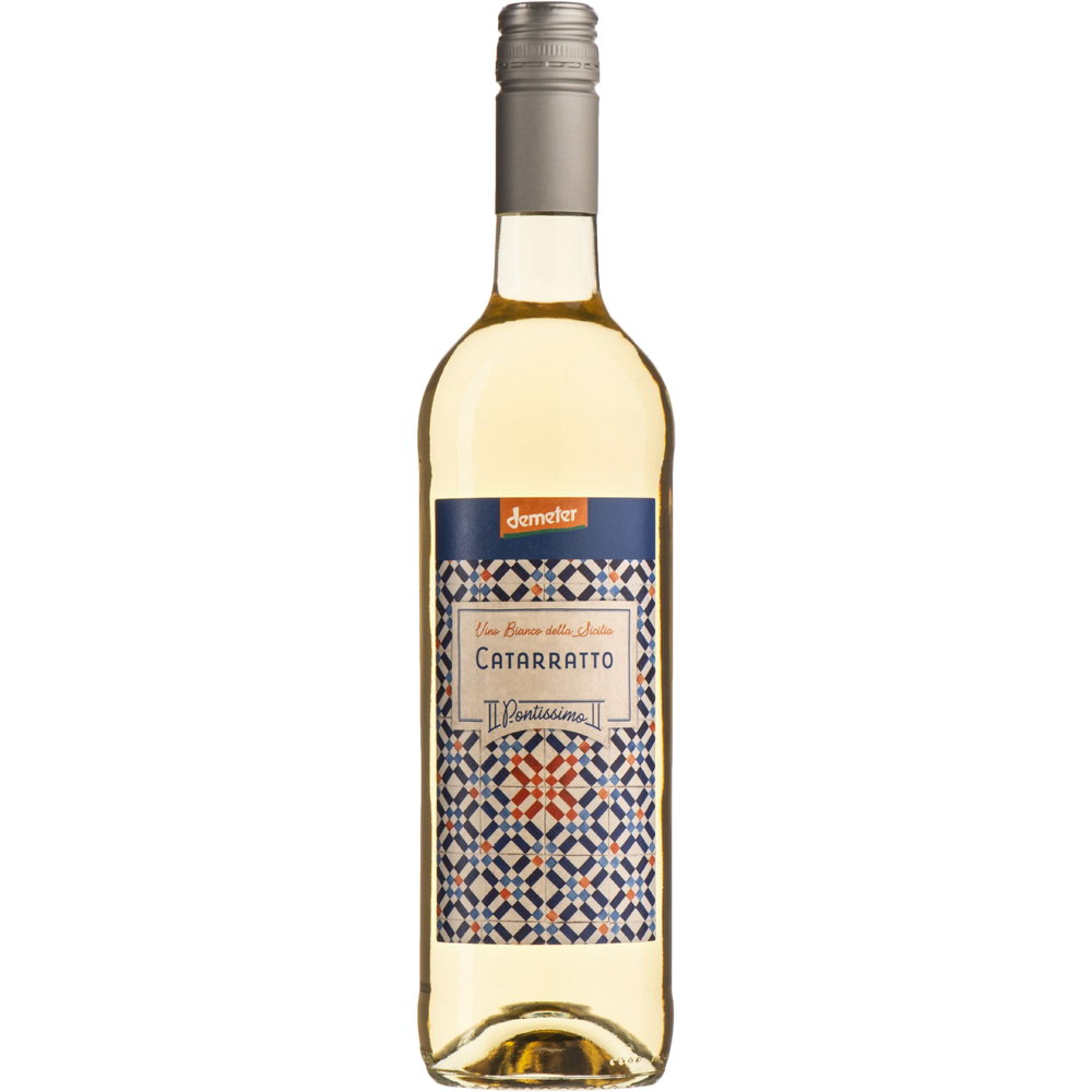 Fles Pontissimo Catarratto 75cl – Biodynamische Catarratto witte wijn uit Sicilië