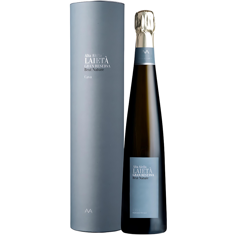 Fles Alta Alella Cava Laietà Gran Reserva Brut Nature 75cl biologische mousserende wijn uit Catalonië