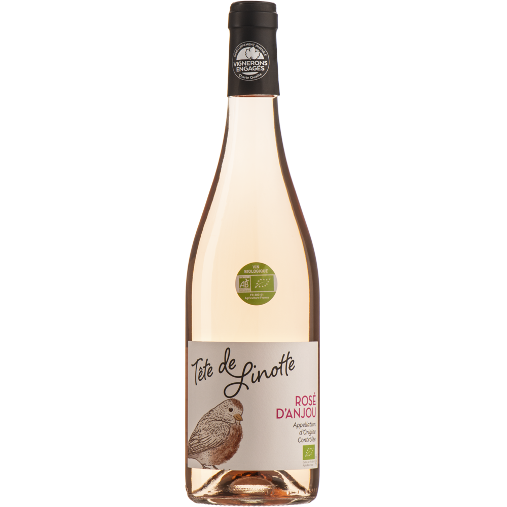 Rosé d’Anjou Tête de Linotte 75cl biologische rosé wijn uit de Loire met Grolleau en Gamay druiven