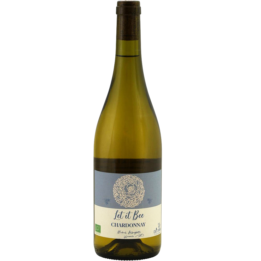 Fles Let It Bee Chardonnay biologische wijn uit Languedoc Frankrijk met citrus en geel fruit