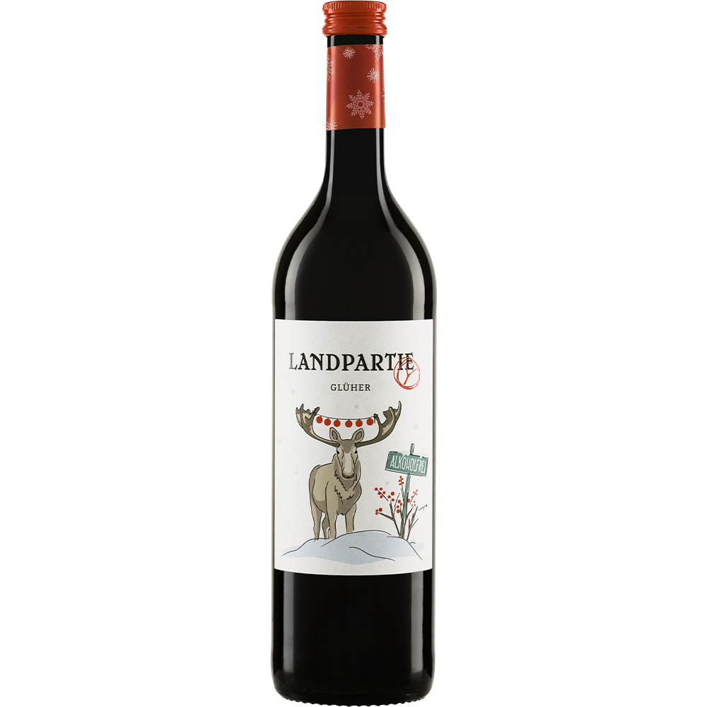 Landparty Glühwein Alcoholvrij biologische alcoholvrije glühwein uit Duitsland in een fles, kruidig en winterse drank zonder alcohol