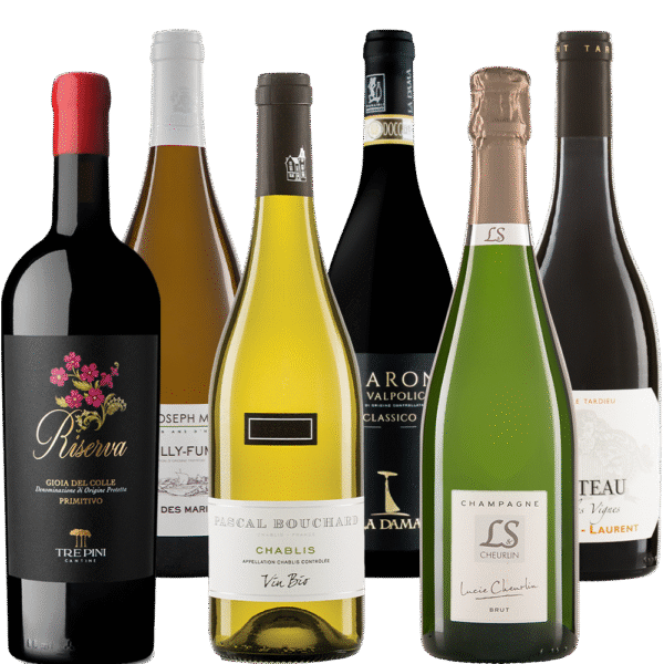 Wijnpakket Deluxe – Luxe wijnselectie met 6 topwijnen uit Frankrijk en Italië