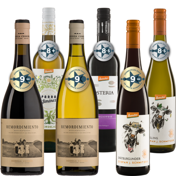 Wijnpakket Biodynamische Wijn met biologische rode wijn en witte wijn van Remordimiento Stefan J Schmitzer Parra en Osteria