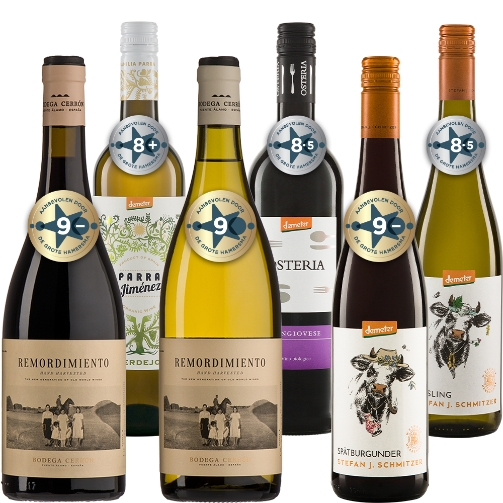 Wijnpakket Biodynamische Wijn met biologische rode wijn en witte wijn van Remordimiento Stefan J Schmitzer Parra en Osteria