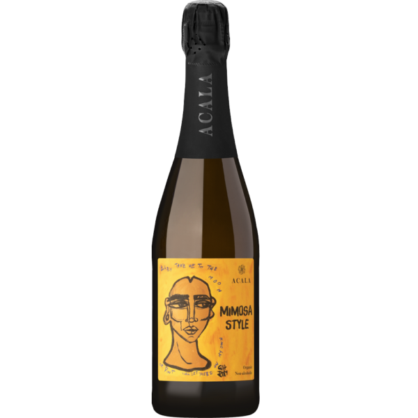 Acala Sparkling Tea Mimosa Style Alcoholvrij 75cl mousserende thee uit Litouwen met sinaasappel en fijne bubbels
